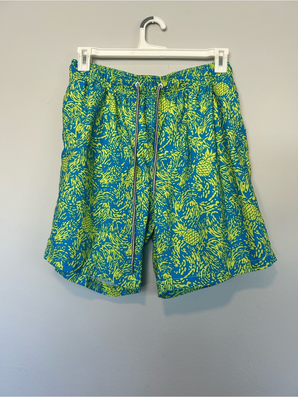 Men's Speedo Lime Green and Blue Pineapple Volley Swim Shorts,Size L!